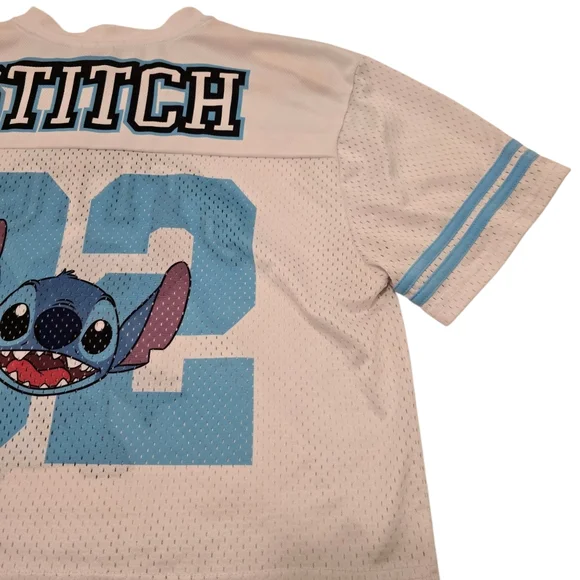 Disney Lilo & Stitch Cropped Jersey, White Women's Size Medium, Pre-owned - Picture 8 of 8